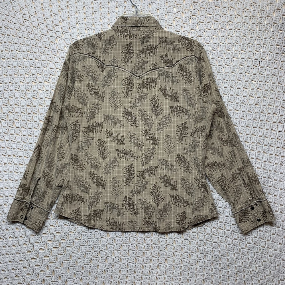 The North Face Women's L Beige Pearl Snap Long Sleeve All Over Print Embroidery - Picture 6 of 11